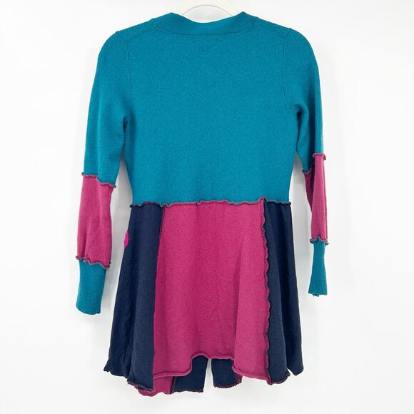 Ragged Thistle Womens Handmade Boho Hippie Mushroom Colorblock Cardigan Sweater - Picture 6 of 6